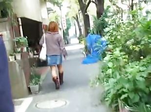 Attractive Asian hottie having sharking meeting in some small alley